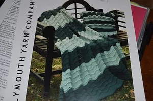 Plymouth Knitting Pattern 2019 Encore Worsted Ruffle Pillow & Afghan - Picture 1 of 1