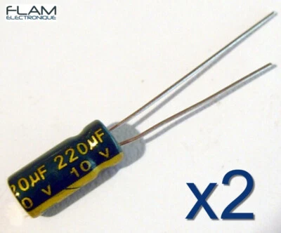 JWCO,ZH OR CHONGX, DEPENDING ON STOCK 2x Condensateur électrolytique 10V 220uF LOW ESR Aluminium Capacitor 5x11mm