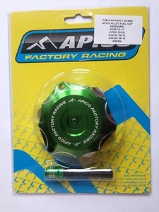 KAWASAKI KX 250 450 XC  2021-2023  APICO ALLOY FUEL PETROL CAP & VENT PIPE GREEN - Picture 1 of 1