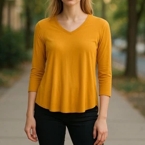 Philosophy Republic | Top Mostaza Dorado XS Suave Elástico Otoño Capas Pieza Nuevo con Etiquetas - Imagen 1 de 7