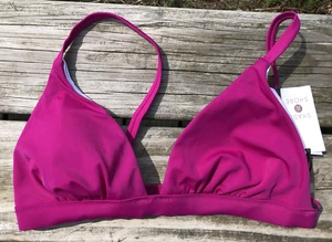 NWT Shade & Shore Swimsuit burgundy Bralette size 12-14 - Picture 1 of 4