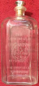 Glasflasche aus d 1960er Jahren mit Freimaurer-Symbol und Inschrift, sehr selten - Bild 1 von 9
