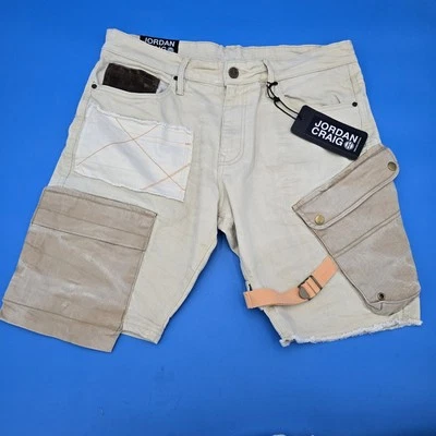 Pantalones Cortos Para Hombre JORDAN CRAIG Travis Cargo Caqui Tierra/Naranja Nuevos con Etiquetas Talla 34 Foto 1 de 4