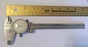 STARRETT No. 120A DIAL CALIPER STAINLESS HARDENED W/ PADDED STEEL CASE USA - Picture 1 of 12