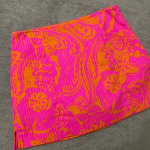 Lilly Pulitzer January Skirt/Skort Womens 00 Pop Pink Sea Print A-Line Side Zip - Picture 1 of 8