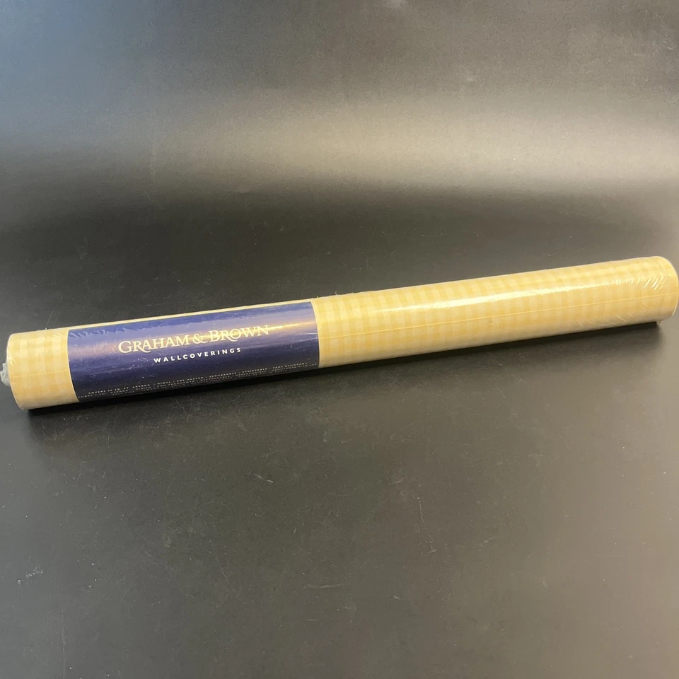 Papel pintado Graham & Brown amarillo blanco 56 pies cuadrados a cuadros cocina a cuadros granja Foto 1 de 4