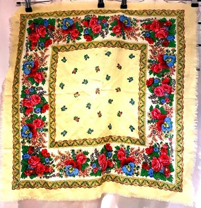 Ukranischer Blumenschal/Schal, einige sichtbare Gebrauchsspuren - Bild 1 von 6