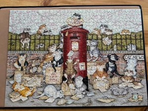 Rompecabezas Ravensburger 1000 piezas Crazy Cats Lost In The Post Linda Jane Smith - Imagen 1 de 8