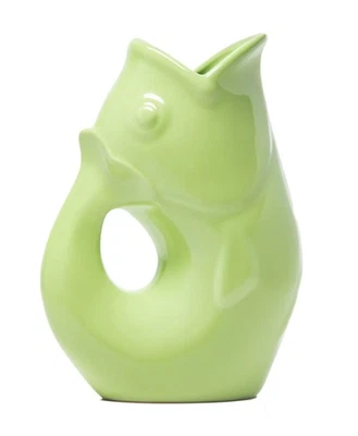 Fish Pitcher- | Large Flower Vase or Beverage Pitcher | Green Serving Ware fo... - Image 1 of 4