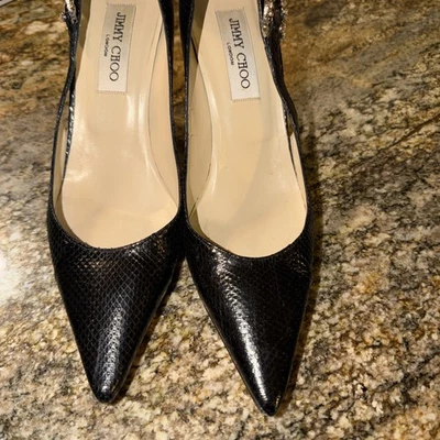Jimmy Choo Women's High Heel Size 38.5 with Rhinestones Buttons On Side - Image 1 of 4