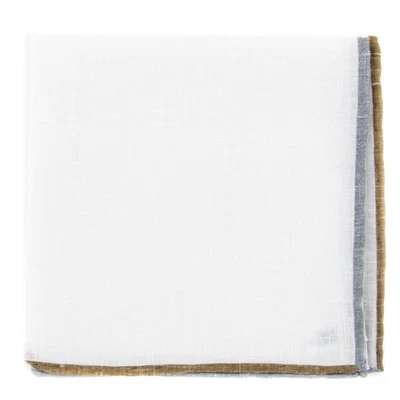 Cuadrado de bolsillo Fiori Di Lusso blanco mezcla de lino liso - 12 3/8" x 12 3/8" (837) Foto 1 de 4