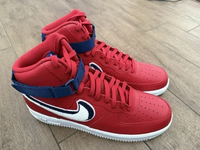 NIKE AIR FORCE 1 HIGH '07 LV8 GYM RED WHITE BLUE VOID 806403 603 US MENS SZ 13 - Image 1 of 4