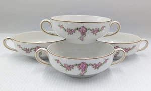 H&C Heinrich Rosalinda Pink Roses Vine Bowls Cream Soup Bowl Set of 4 Bowls - Picture 1 of 9