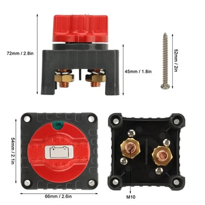 »For 12‑48V 300A Battery Disconnect Switch On Off Position Marine Master Cut Off - Image 1 of 4