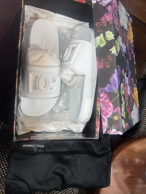 Slides Dolce & Gabbana Women’s White Size 37 Brand New With Box And Dust Bag - Image 1 of 4
