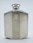 Vintage Art Deco James Dixon & Sons Silver Plated Hip Flask 1930s Monogrammed 