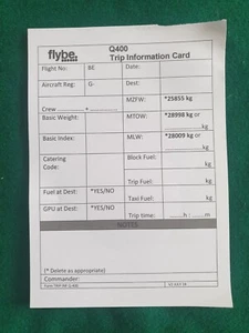 flybe trip information card Q400 - Picture 1 of 1