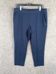 J Crew Pintuck Trouser Pants Womens XL Blue Pull On Stretch BA199 Comfy Office - Picture 1 of 13