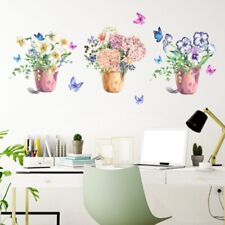 Flower Pot Wall Decal Cactus Vinyl Stickers Nursery Bedroom Home Decor PVC Mural