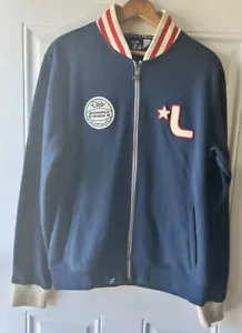 LRG Track Jacket Mens M Blue Full Zip Varsity Retro Casual Pockets - Picture 1 of 10