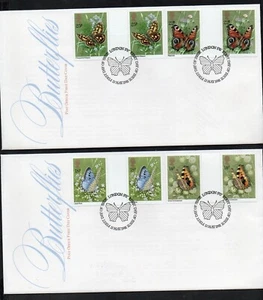 1981 Butterflies 2 First Day Covers Gutter Pair SET of 4 Excellent Quality - Picture 1 of 1