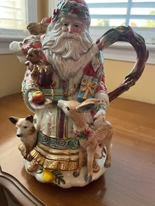 Fitz &Floyd Enchanted Holiday Christmas Santa Claus Pot NIB - Picture 1 of 4
