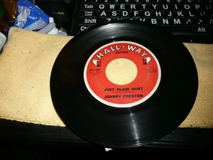 record 45 rockabilly Johnny Preston on Hall-Way All Around the World /Just VG+ - Imagen 1 de 2