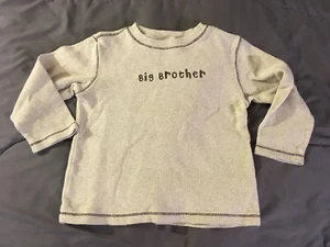 MINIWEAR Big Brother Long Sleeve Gray Henley Shirt Boy's Size 4T Nice! Fast! - Picture 1 of 2
