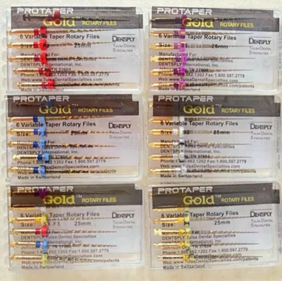 Protaper Gold Rotary Files Dentsply Tulsa Assorted Endodontics Endo ALL Size