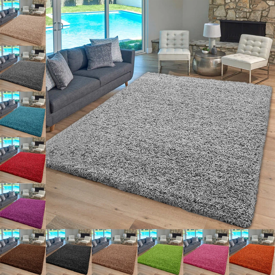 Thick Large Shaggy Rugs Non Slip Hallway Runner Rug Bedroom Living Room Carpet - Image 1 of 4