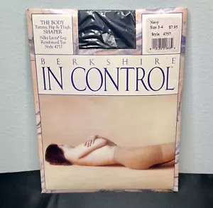 Berkshire In Control Silky Leg Pantyhose Tummy Hip & Thigh Shaper Navy Size 3-4 - Picture 1 of 15