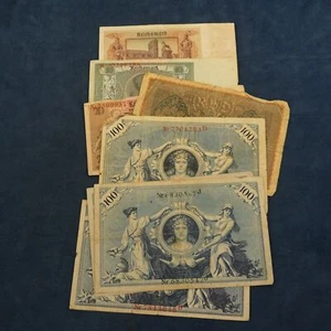 Lot of Nine Assorted 1900's-'30's Germany Mark Banknotes - Free Shipping USA - Picture 1 of 4