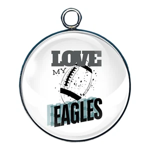Love My Eagles, Fußball Glas Cabochon Charms, Ohrringe, Schlüsselanhänger - Bild 1 von 9