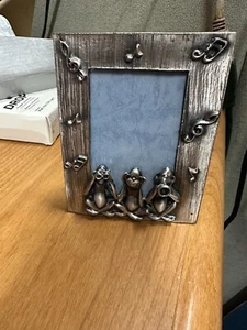 See No Evil Hear No Evil Speak No Evil Monkey Musik Bilderrahmen (3 1/2 x 4 1/2) - Bild 1 von 2