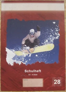 Schulheft DINA4 linert Boarder Snowboarder Surfer Windsurfer Kiter Kiteboarder - Picture 1 of 17