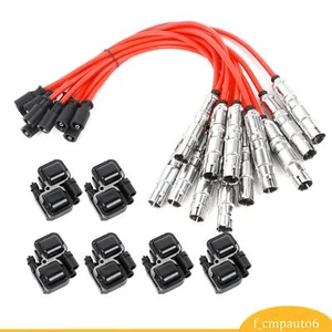 UF359 Ignition Spark Coils with Plug wire sets For Mercedes-Benz C CL CLK ML - Picture 1 of 7