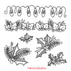 Christmas Holly Deer Clear Stamps Silicon for Diy Scrapbooking Album Craft Cards