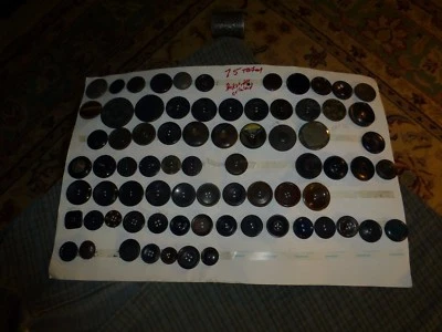 Vintage HUGE LOT OF 75 JUMBO BUTTONS Carved Bakelite Celluloid Plastic 3/4-2" VG - Image 1 of 4