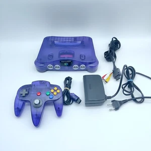 Nintendo 64 N64 Konsole Console Transparent Atomic Purple Lila + Controller PAL - Picture 1 of 10