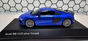 Herpa 1:43 Audi R8 V10 Plus Coupe Arablau Dealer Original Packaging 501.15.184.3 - Picture 1 of 9