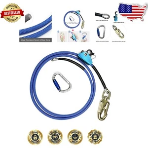 Lightweight 1/2in Flipline Kit: Arborist Climbing Harness with Steel Carabiner - Picture 1 of 9