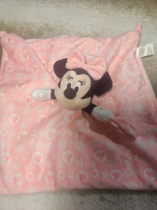 Disney Baby Minnie Mouse Pink Security Blanket Lovie Pack Holder Knotted Ends - Picture 1 of 11
