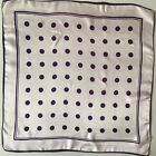 B An Ivory And Blue Spot Design 23 inch Square Vintage Ladies Scarf