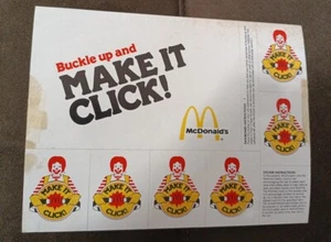 RARO Y DE COLECCIÓN 1984 McDonald's "Abrocha y haz que haga clic" Pegatinas COLECCIONISTAS - Imagen 1 de 2