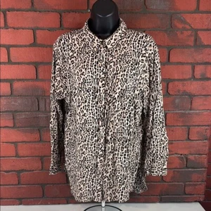 Grand & Greene Women's XL Cheetah Print Button-Down Shirt – Y2K, Boho - Picture 1 of 8