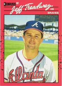 1990 - Donruss -- JEFF TREADWAY -- Card # 50 - Atlanta Braves -- Baseball Card - Picture 1 of 2