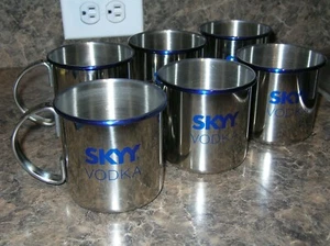 6 Skyy Vodka Moscow Mule Edelstahl Becher BRANDNEU - Bild 1 von 5