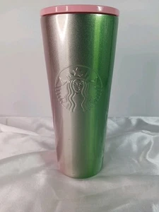 New Starbucks Iridescent Stainless Steel Cold Cup 16 Oz Pink Green Ombre 2020 - Picture 1 of 7