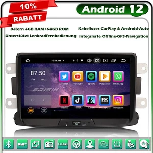 Radio Coche 8 Núcleos Android 13 DAB+4G Navi Renault Dacia Duster Logan Dokker Lodgy - Imagen 1 de 12