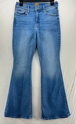 Pantalones de mezclilla madre Lil' Weekender escala acampanados tiro medio elásticos talla 27 pequeños Foto 1 de 4